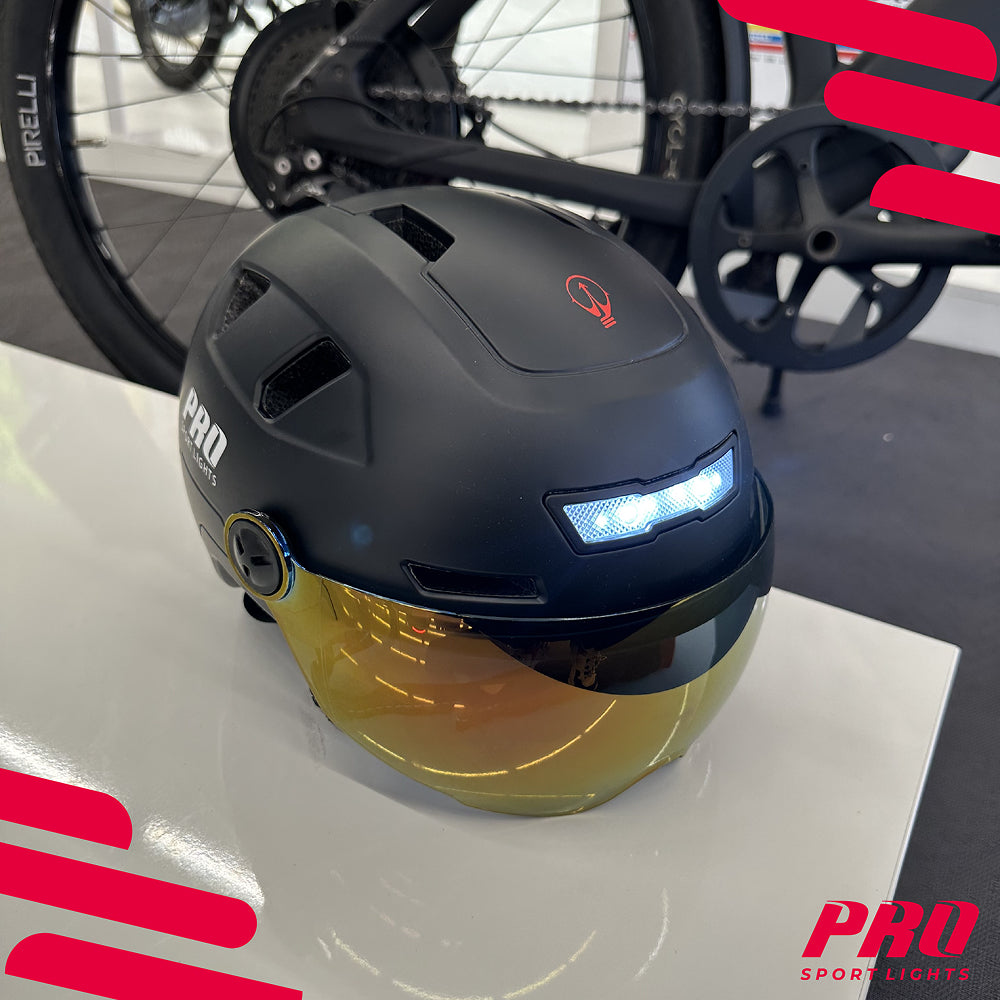Flashdeal: Fietshelm met vizier en oorwarmers - Pro Sports Lights - L - afbeelding 4